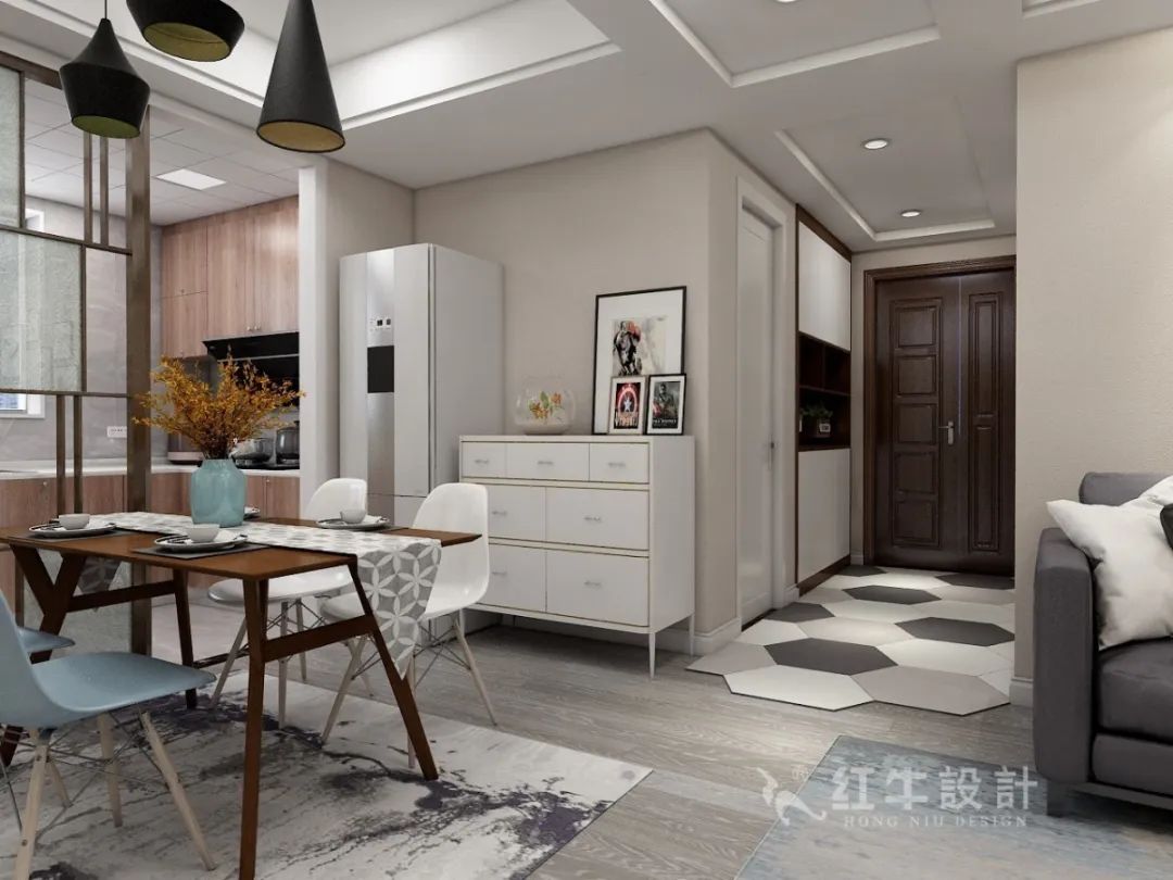 95㎡--保利国际社区户型解析05效果图欣赏_餐厅过道